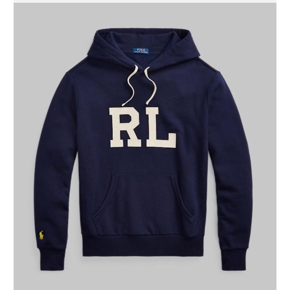 Polo Ralph Lauren NWT Navy Blue RL Monogram Letterman Hoodie Sweatshirt 4XB